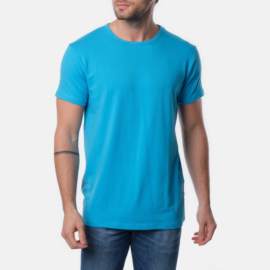T-shirt uomo turchese a maniche corte