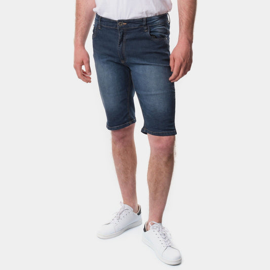 Bermuda jeans uomo blu raw