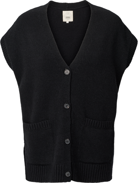 Gilet Thea in lana d’agnello nero