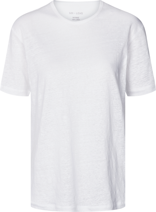 T-shirt Nynne in lino bianca