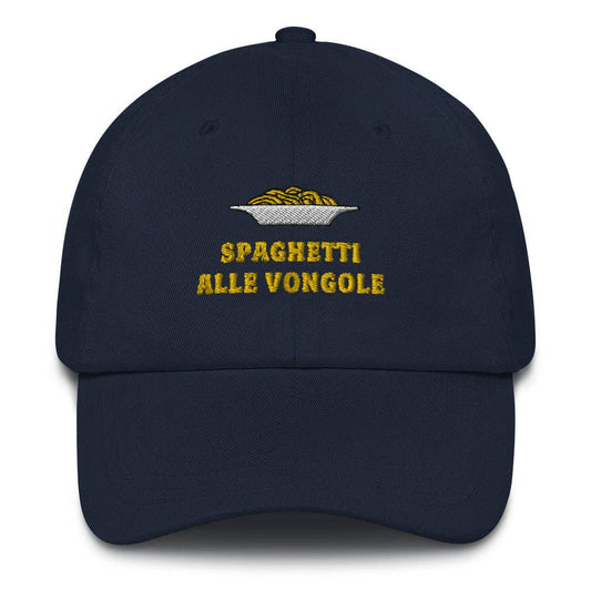 Cappellino baseball ricamato “Spaghetti alle Vongole”