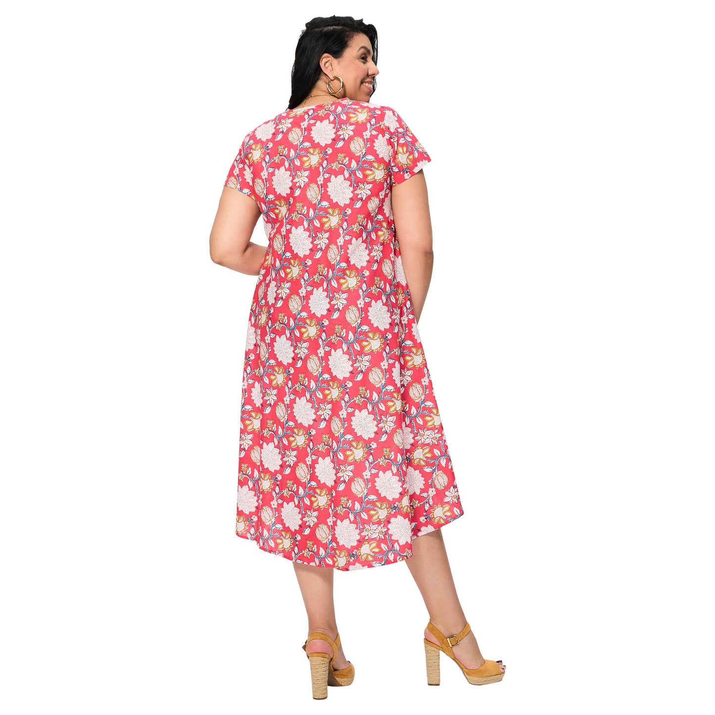 Abito estivo midi boho floreale in cotone