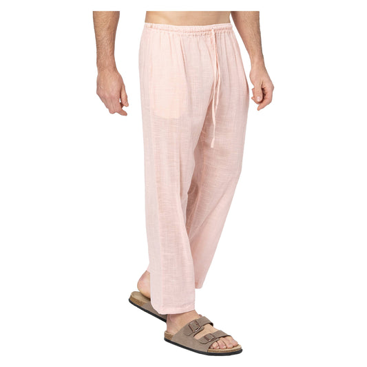 Pantaloni lunghi estivi in cotone con coulisse