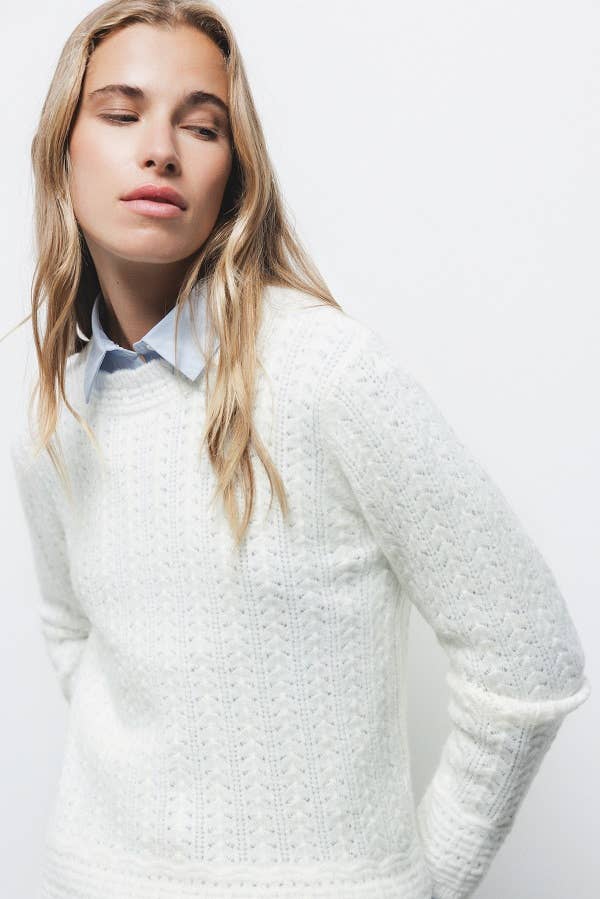 Maglione in maglia strutturata girocollo