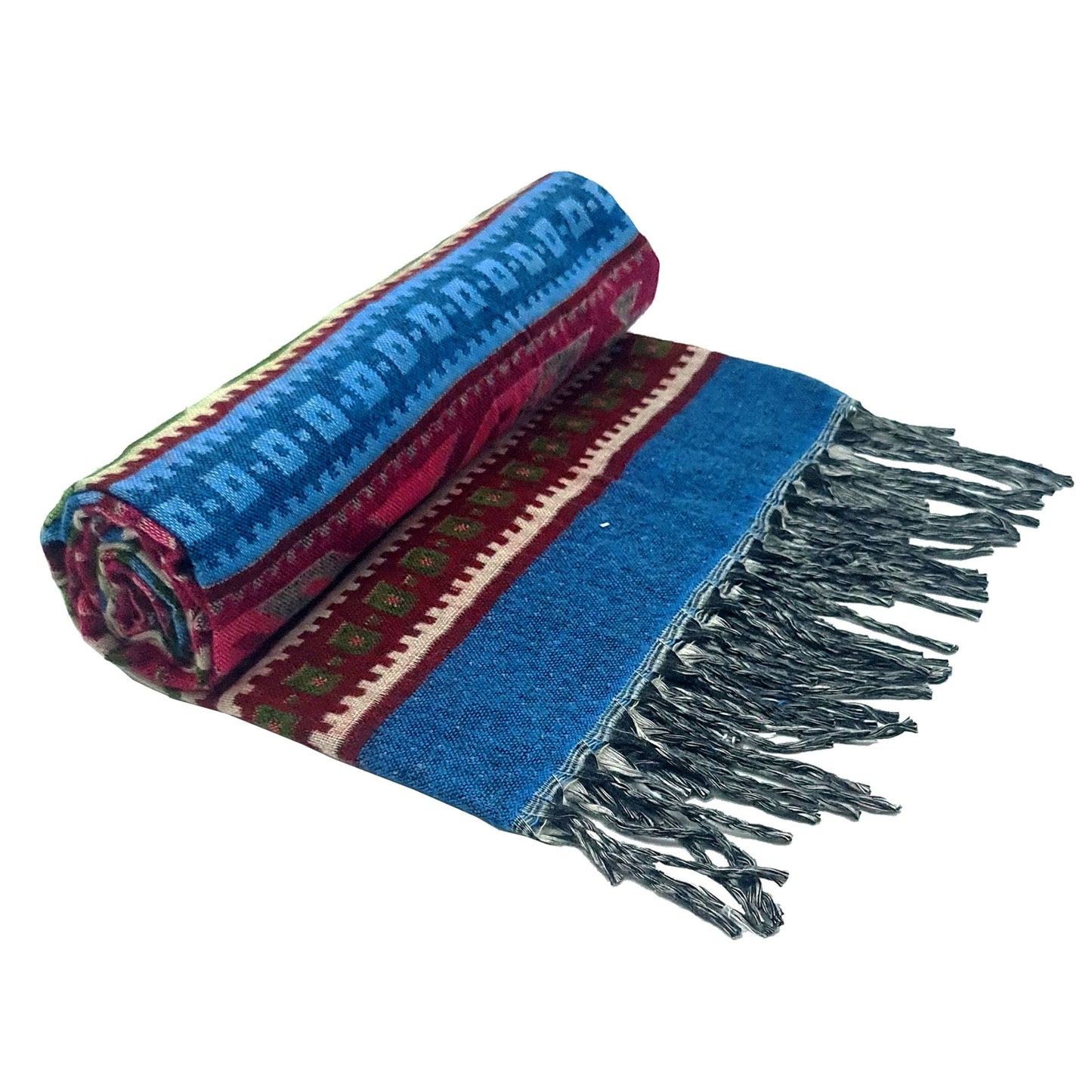 Maxi sciarpa morbida multicolor con frange