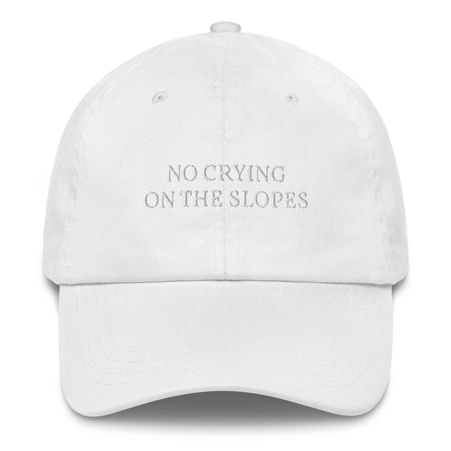 Cappellino da baseball ricamato “No Crying on the Slopes”