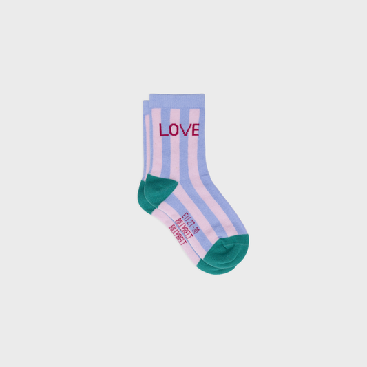 Calzini a righe per bambina con scritta Love