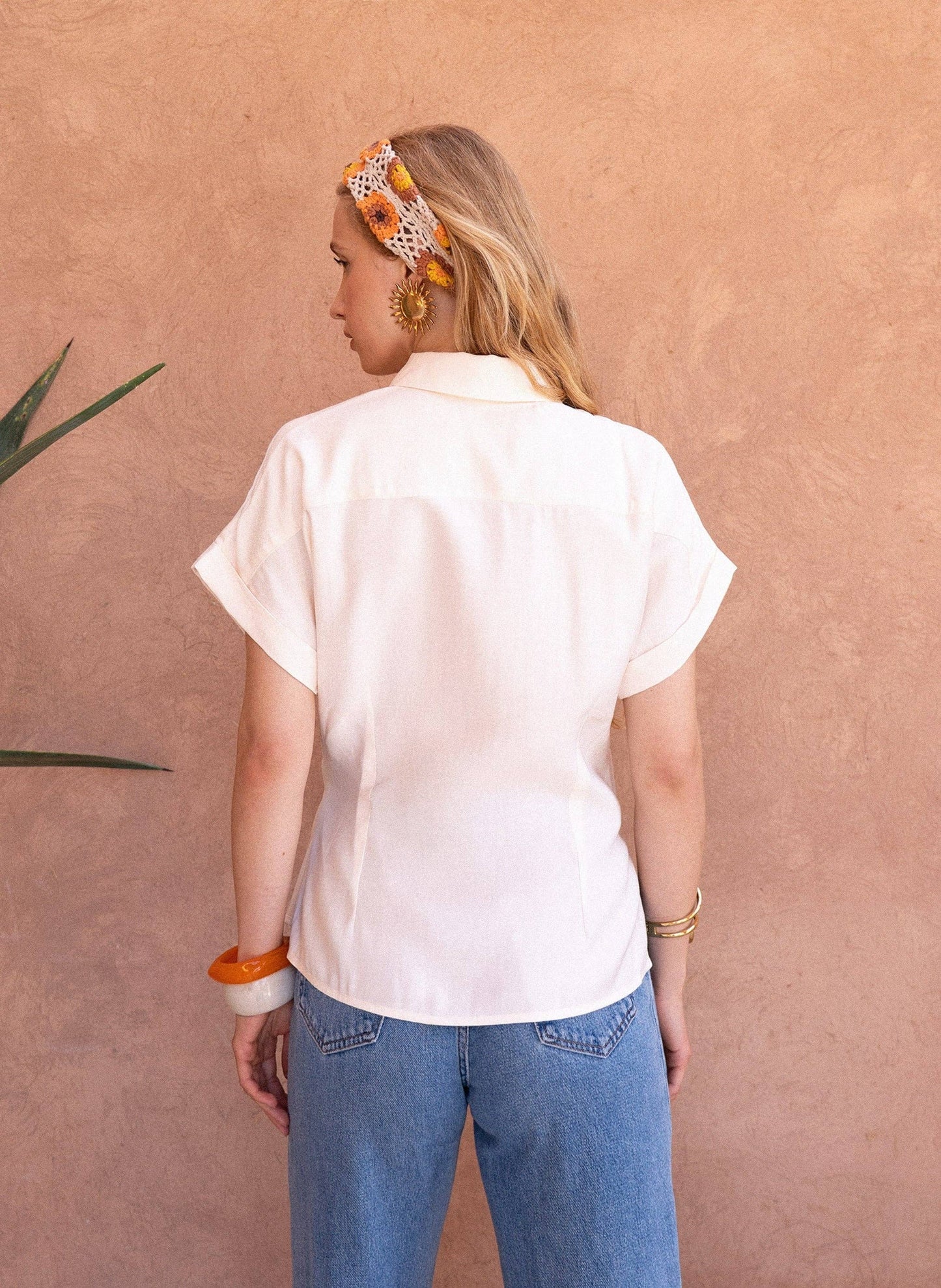 Camicia Kay ecrù con nodo laterale