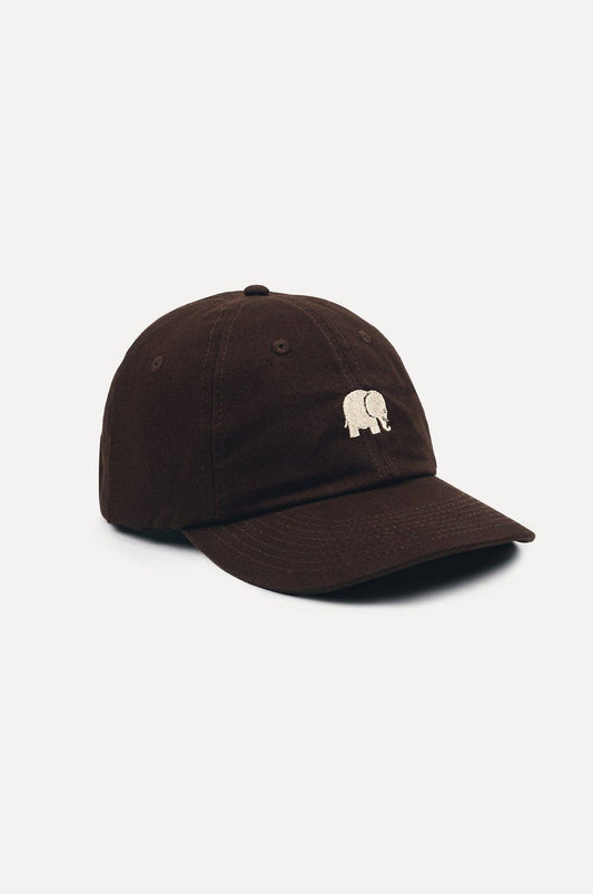 Cappellino in cotone con logo ricamato marrone