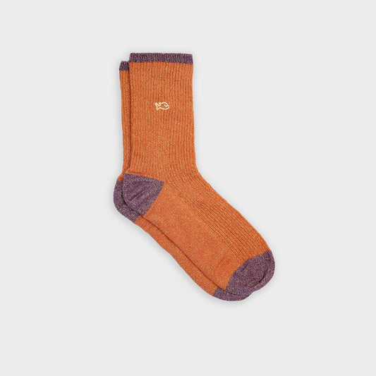 Calzini vintage con glitter colore mattone