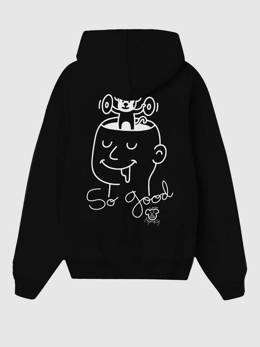 Felpa unisex con cappuccio So Good nera