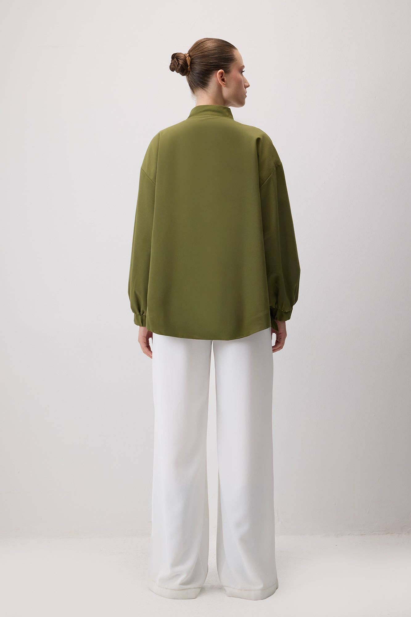 Giacca bomber imbottita oversize verde oliva