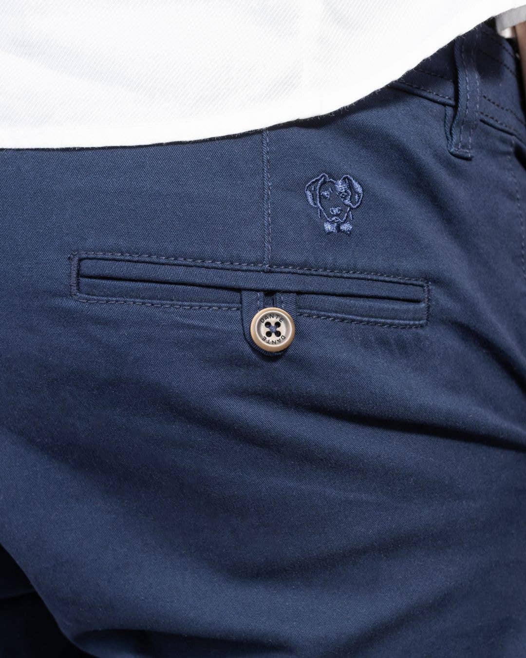 Pantaloni chino elasticizzati blu navy da uomo