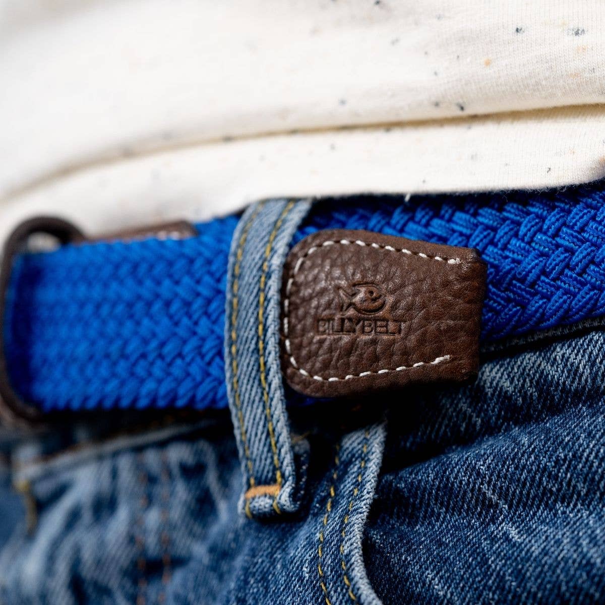 Cintura intrecciata elastica blu