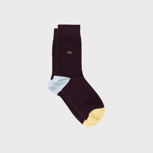 Calzini in cotone pettinato tinta unita bordeaux mélange