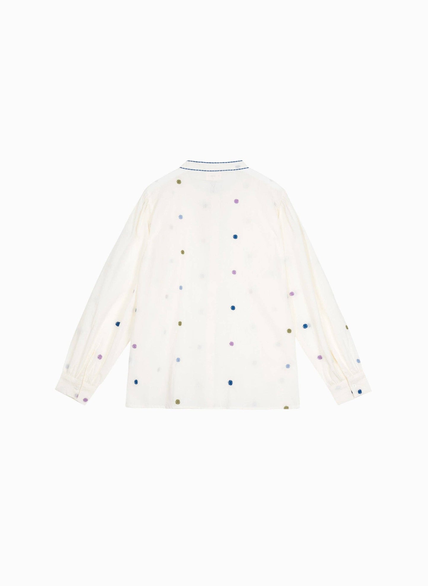 Camicia Sadèle in popeline con ricami multicolor