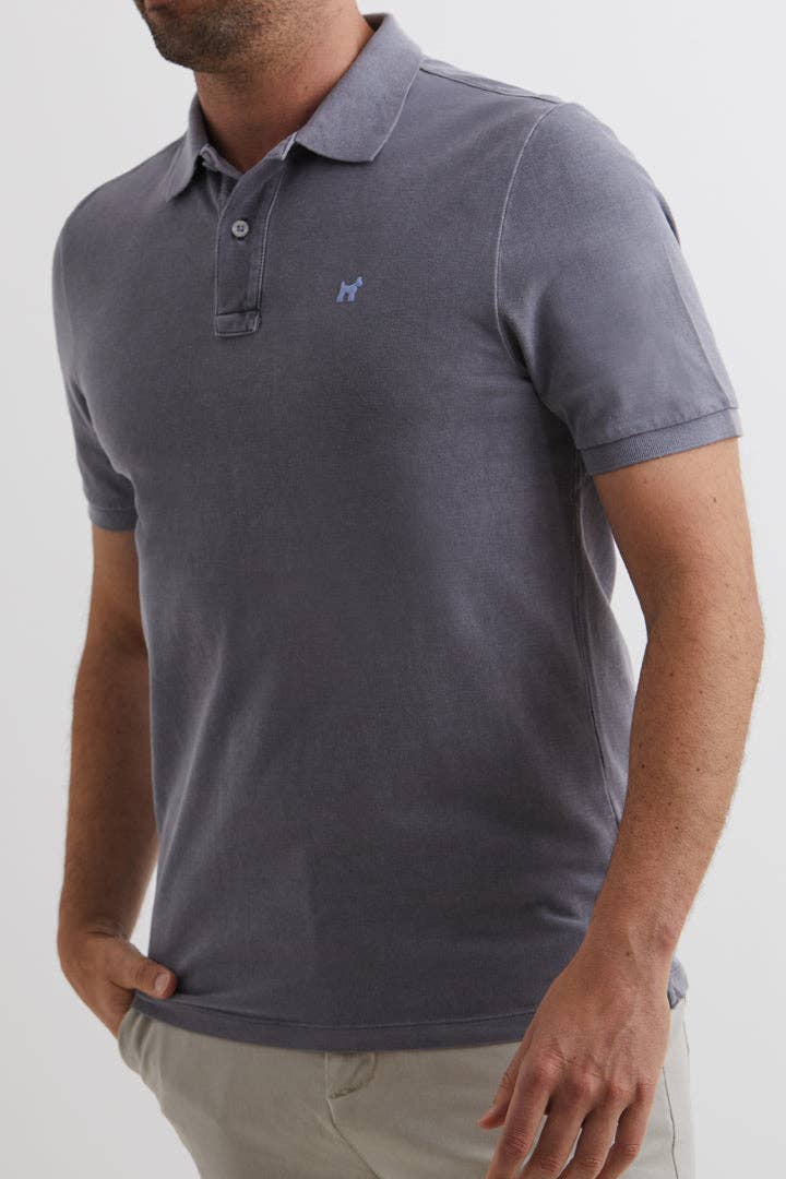Polo uomo tinto capo in piqué di cotone