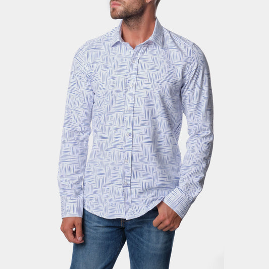 Camicia uomo stampata Maki a maniche lunghe