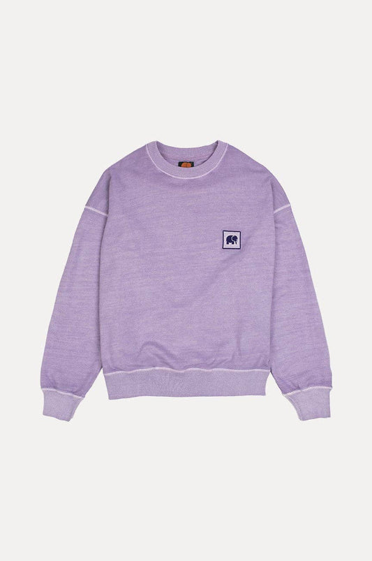 Felpa oversize donna lavanda tinto a pigmenti