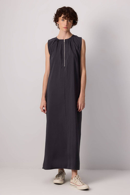 Abito lungo con zip frontale
