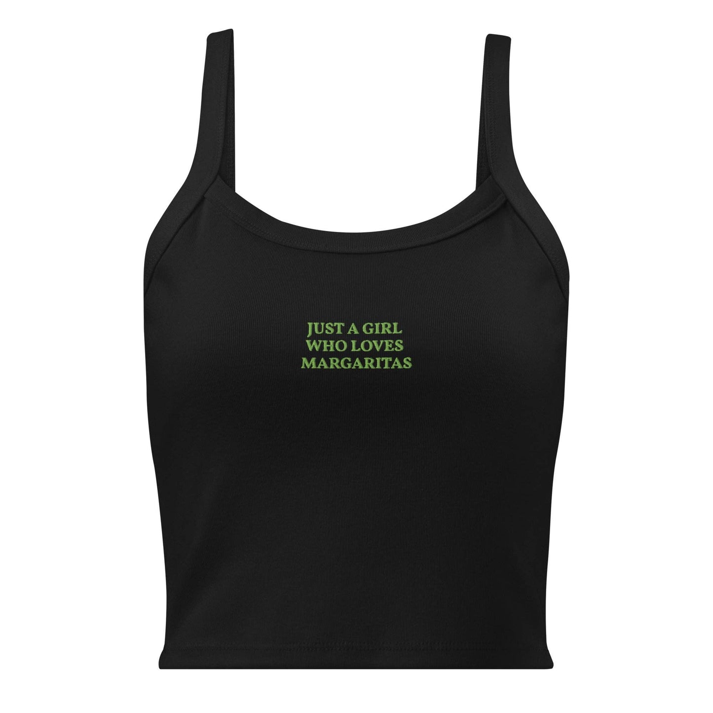 Canotta a costine ricamata “Just a Girl Who Loves Margaritas”