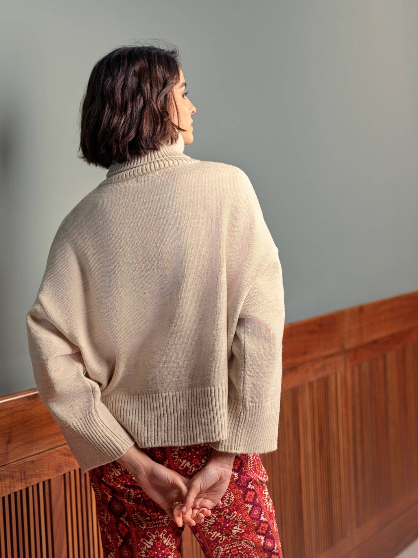 Maglione dolcevita morbido in maglia