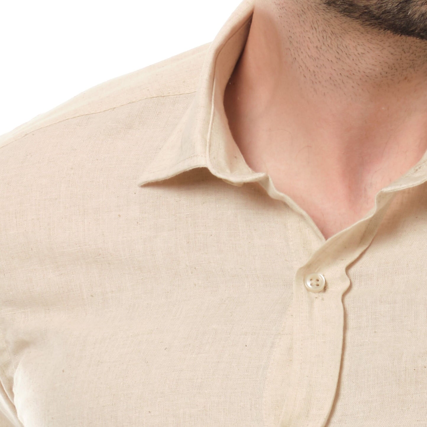 Camicia uomo in lino e cotone Raphael colore naturale