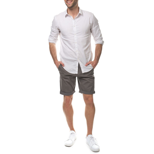 Bermuda chino uomo in cotone elasticizzato grigio