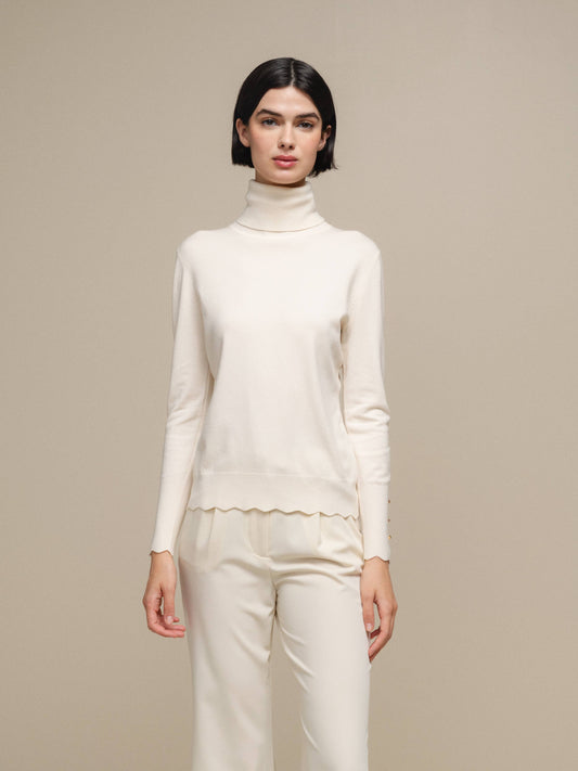 Maglione dolcevita da donna in maglia morbida