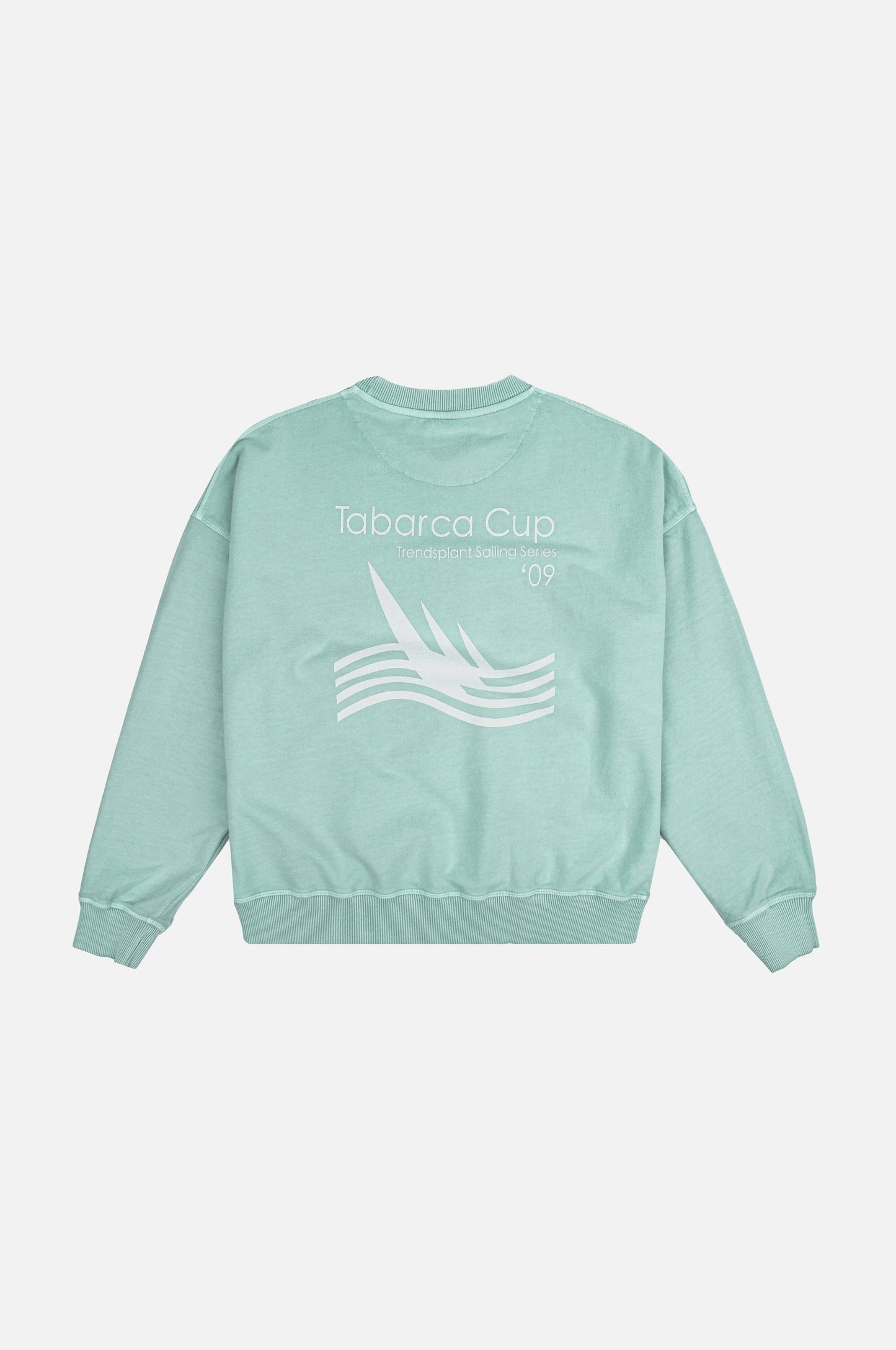 Felpa oversize da donna in cotone biologico verde con stampa nautica