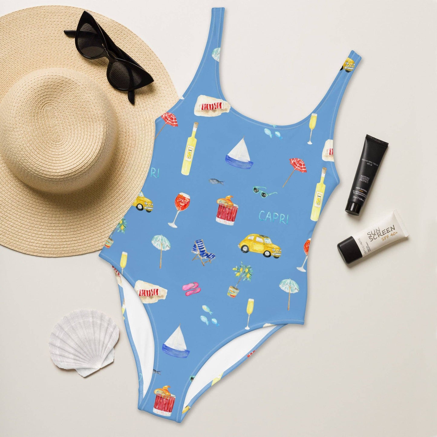 Costume intero Capri con stampa estiva