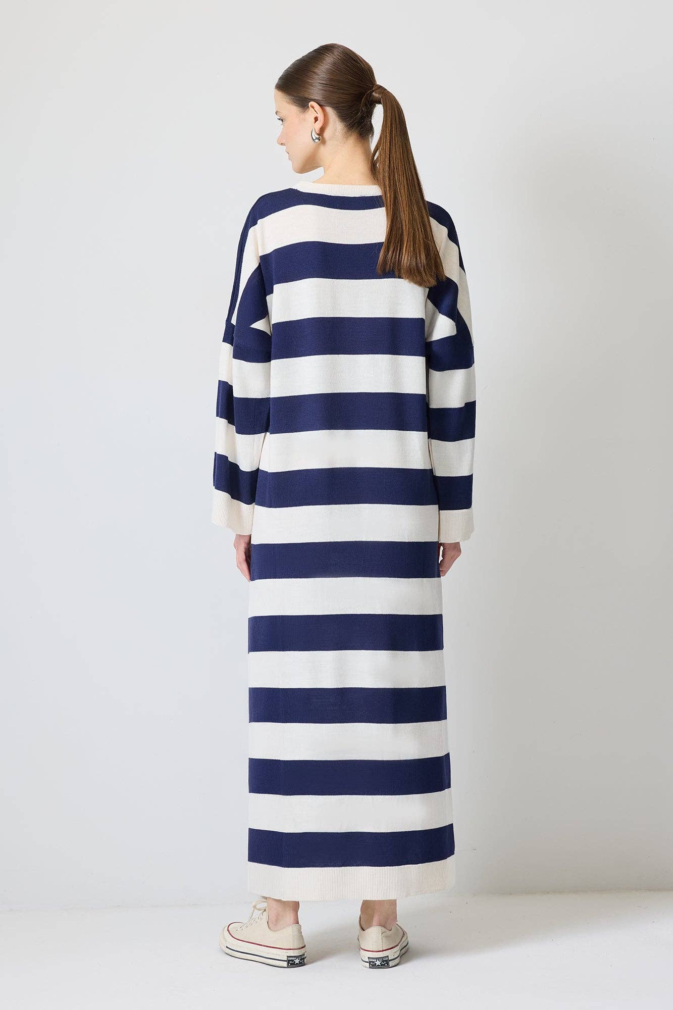 Abito in maglia a righe maxi