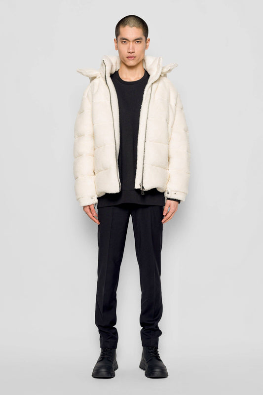 Piumino Eco Shearling con Cappuccio Rimovibile