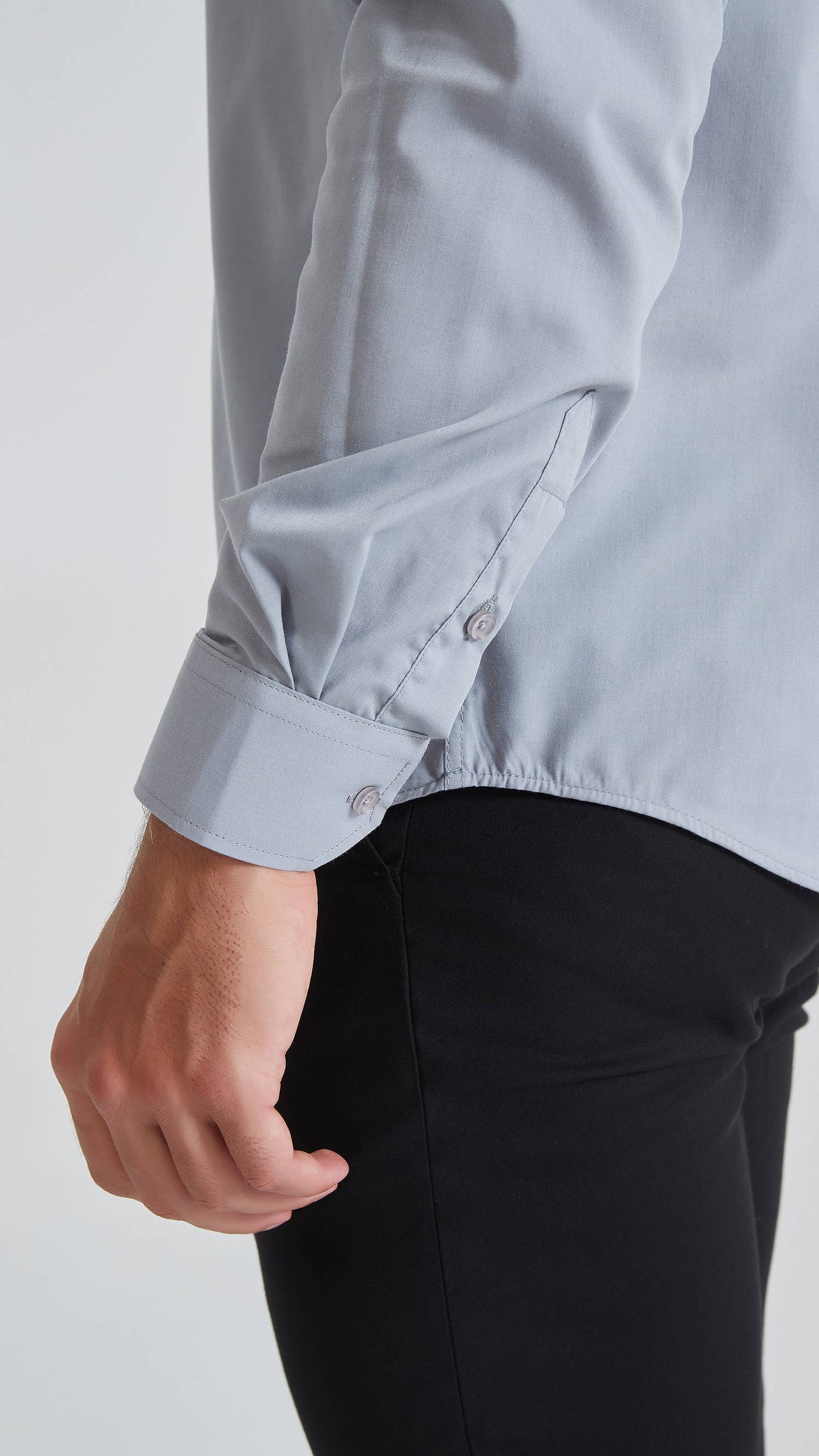 Camicia comfort grigia facile da stirare