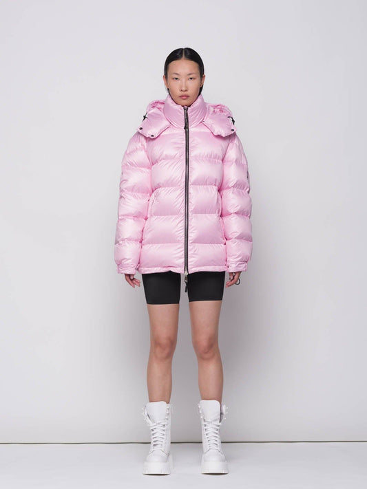 Piumino Puff Rosa Baby con Cappuccio