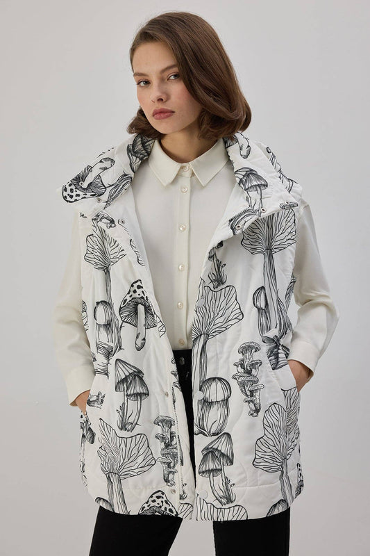 Gilet imbottito con cappuccio