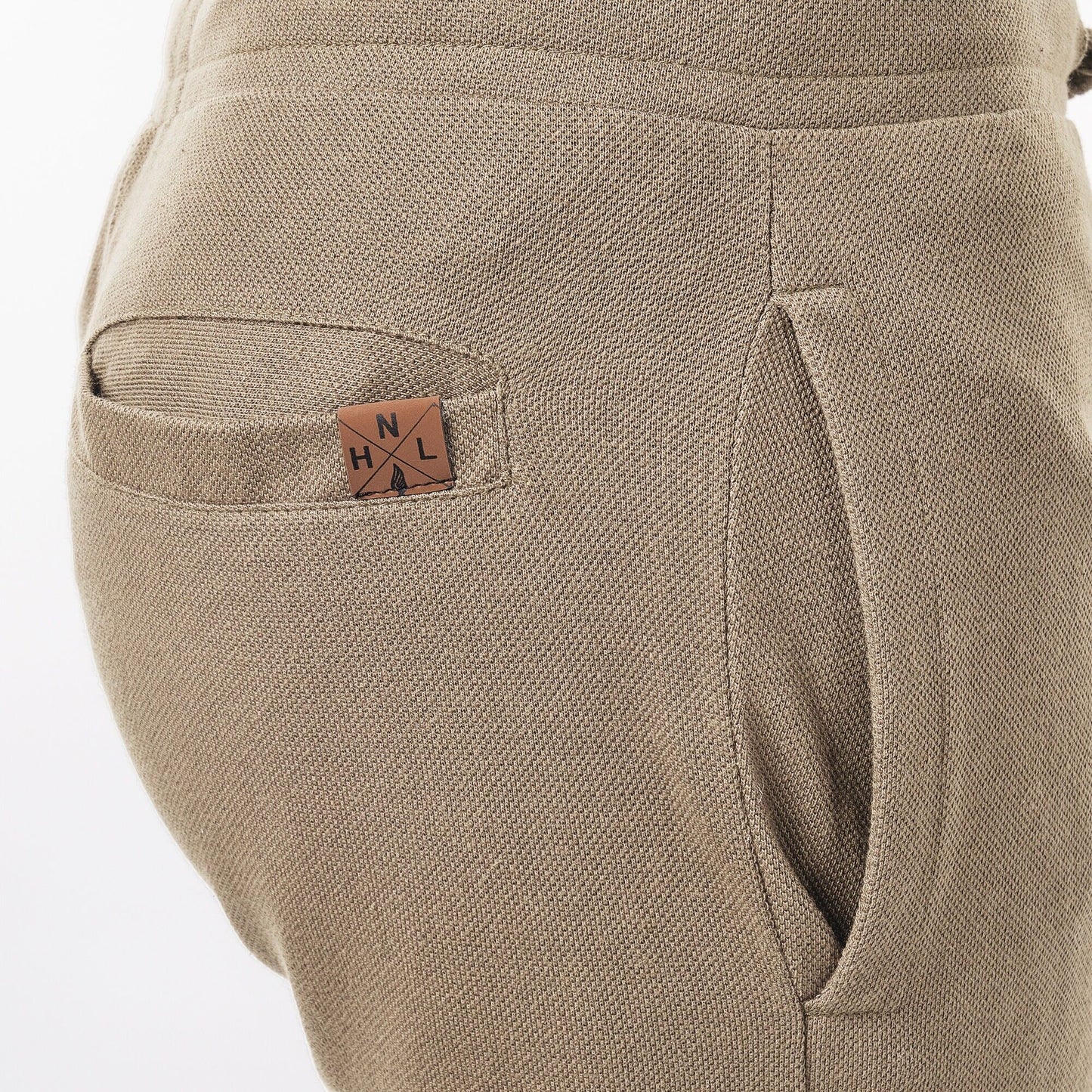 Bermuda cargo in piqué taupe da uomo