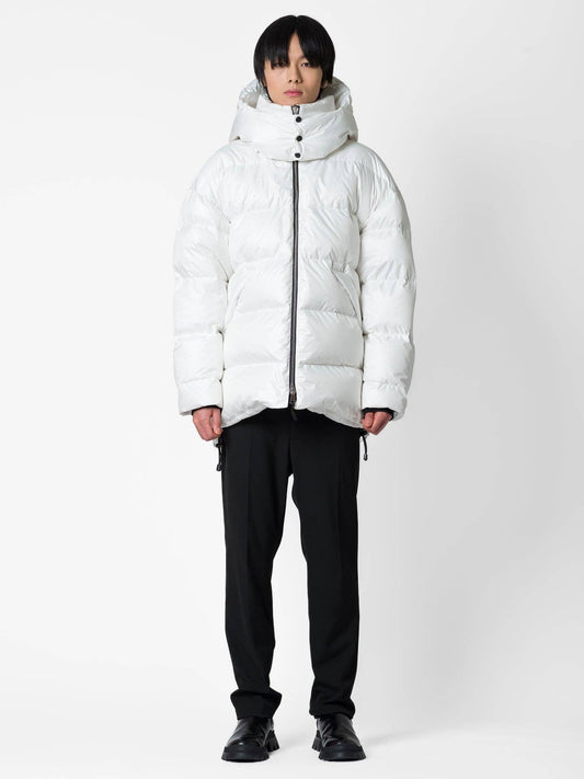 Parka oversize con logo e cappuccio removibile