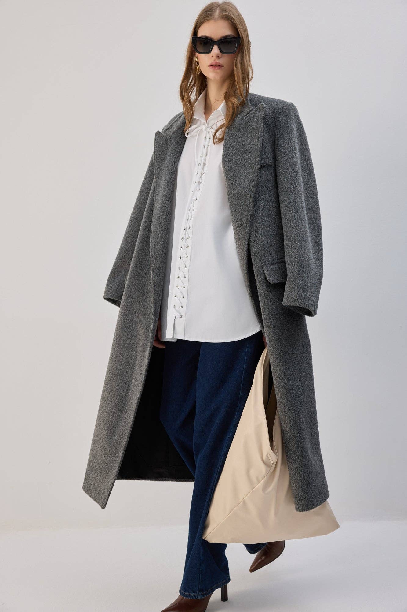 Camicia oversize con lacci frontali