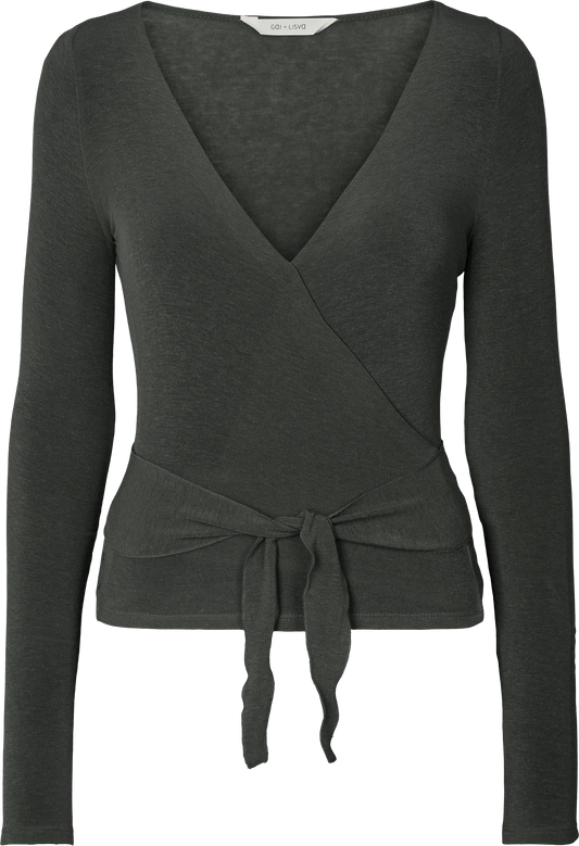 Top avvolgente in lana Anne color Beluga
