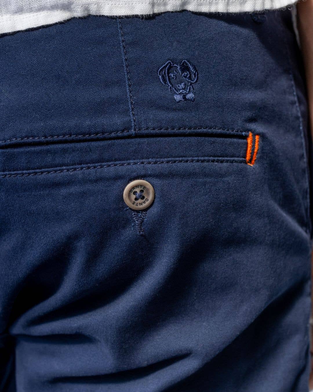Pantaloncini chino elasticizzati blu navy