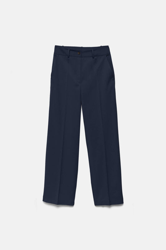 Pantaloni dritti essenziali con tasche oblique