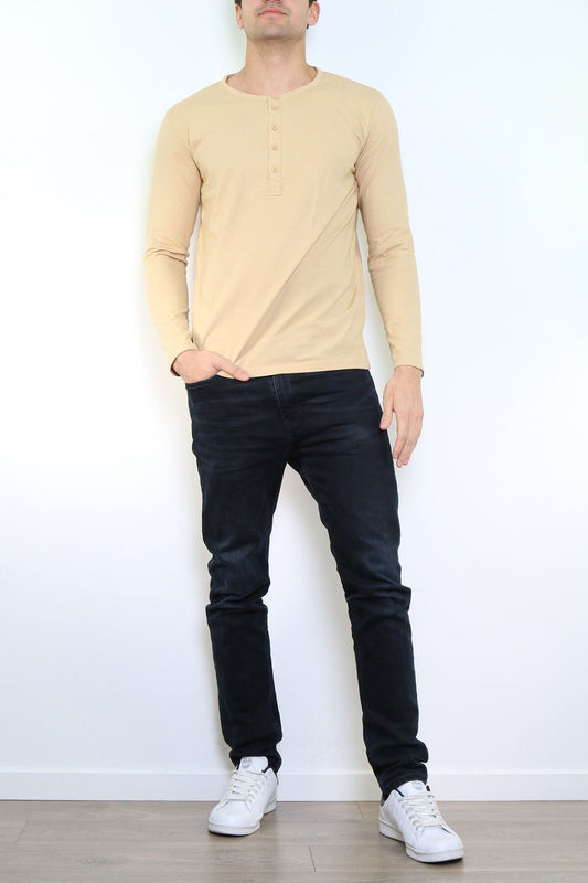 T-shirt uomo a maniche lunghe Kajol beige