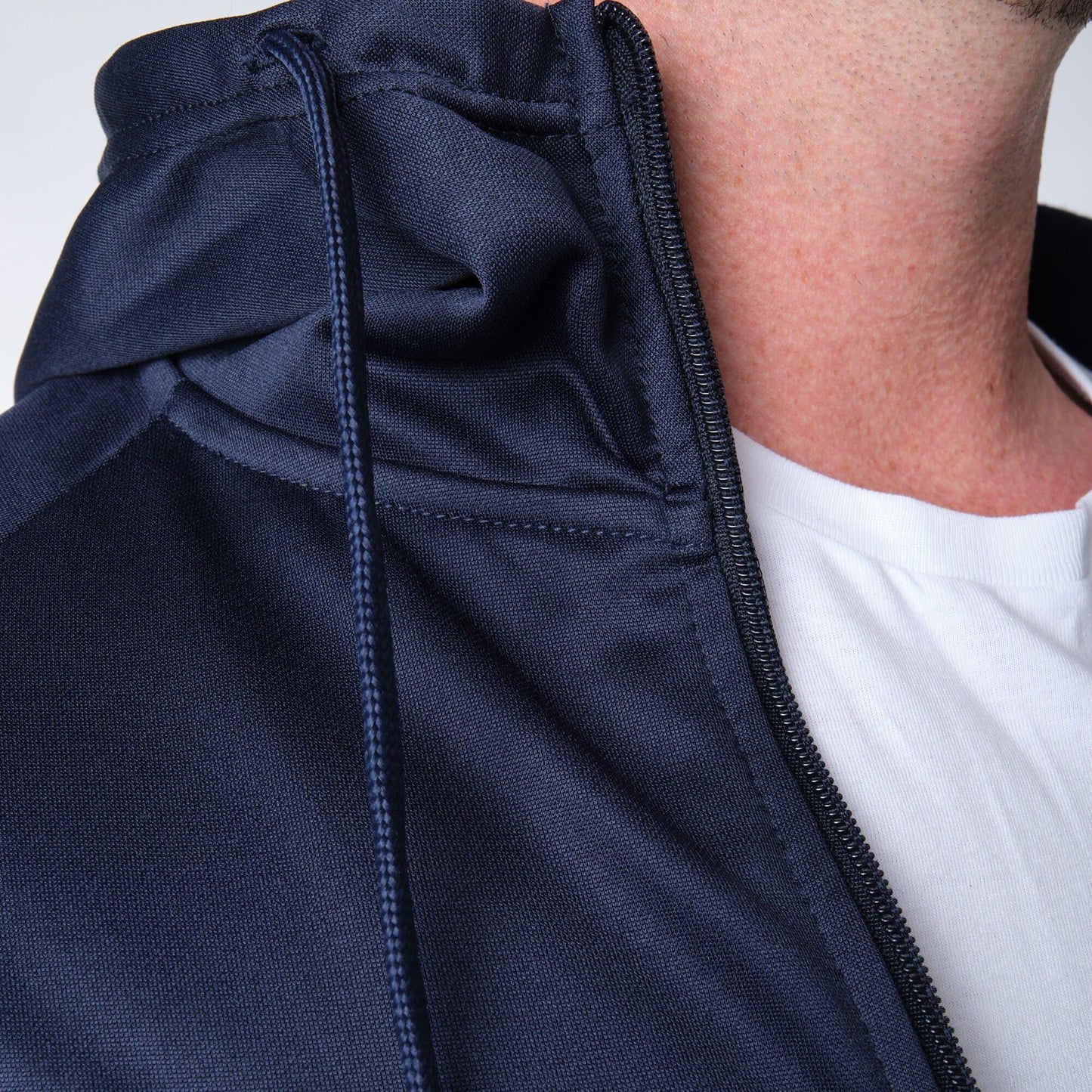 Giacca tuta uomo con cappuccio e zip blu navy