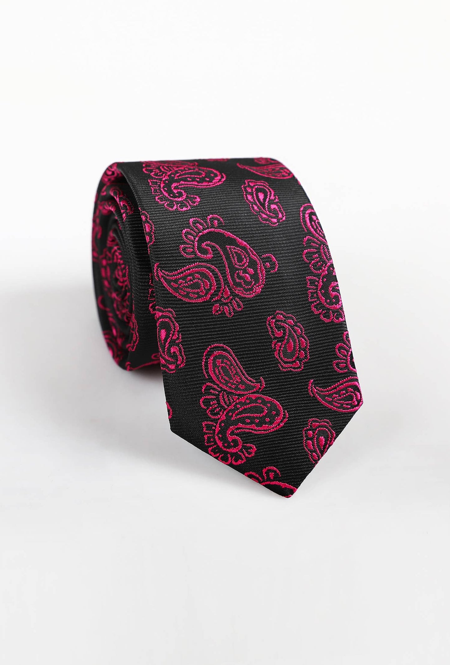 Cravatta fantasia paisley rosa