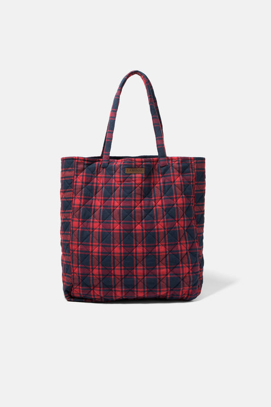 Borsa tote imbottita tartan