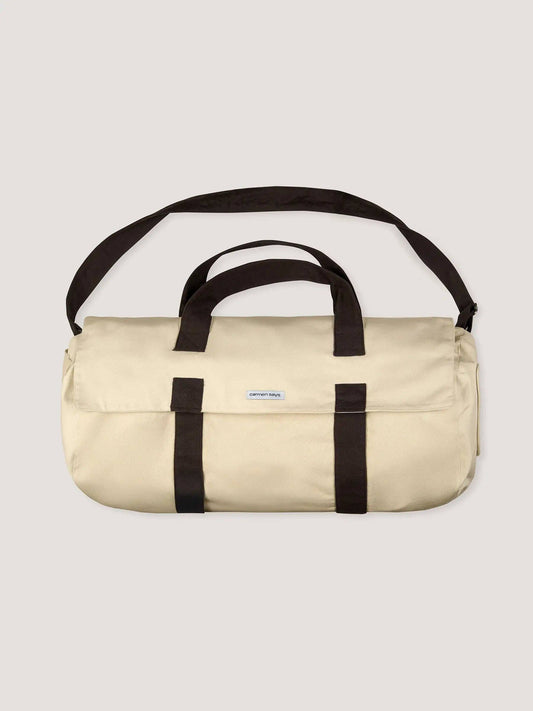 Borsa sportiva a tracolla bicolor beige e marrone