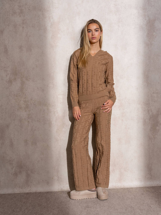 Maglione con cappuccio jacquard da donna