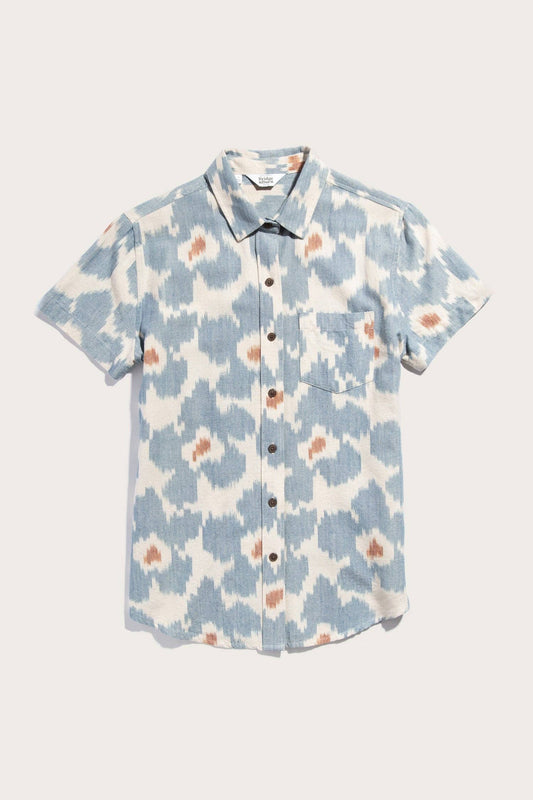Camicia a maniche corte in cotone con stampa ikat