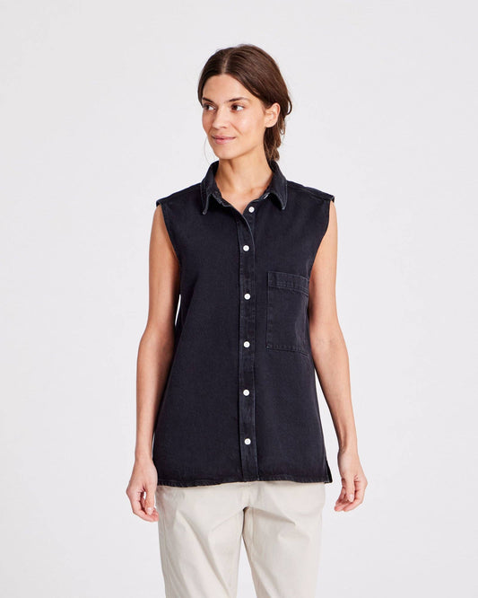 Gilet in denim Rita nero